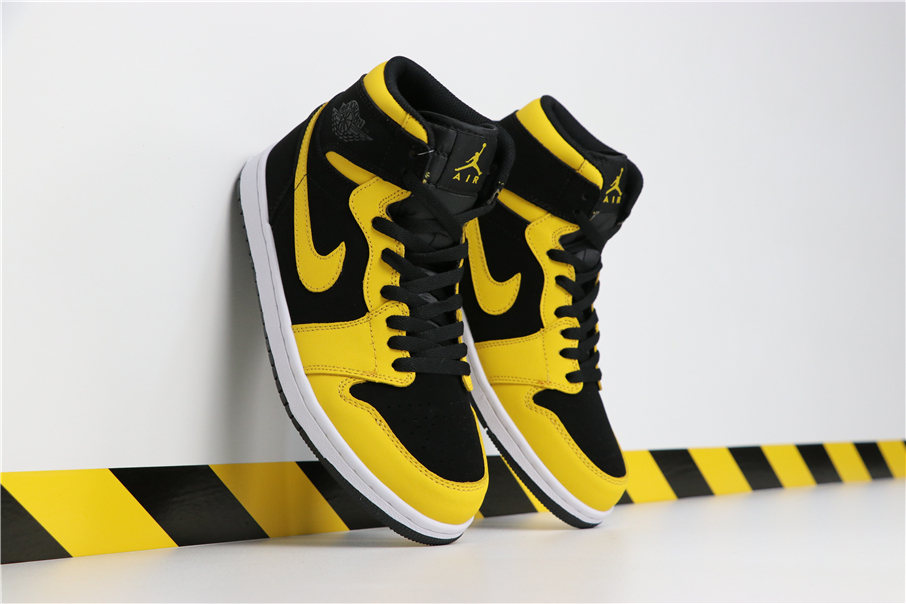 Air Jordan 1 MID Black Yellow Shoes - Click Image to Close